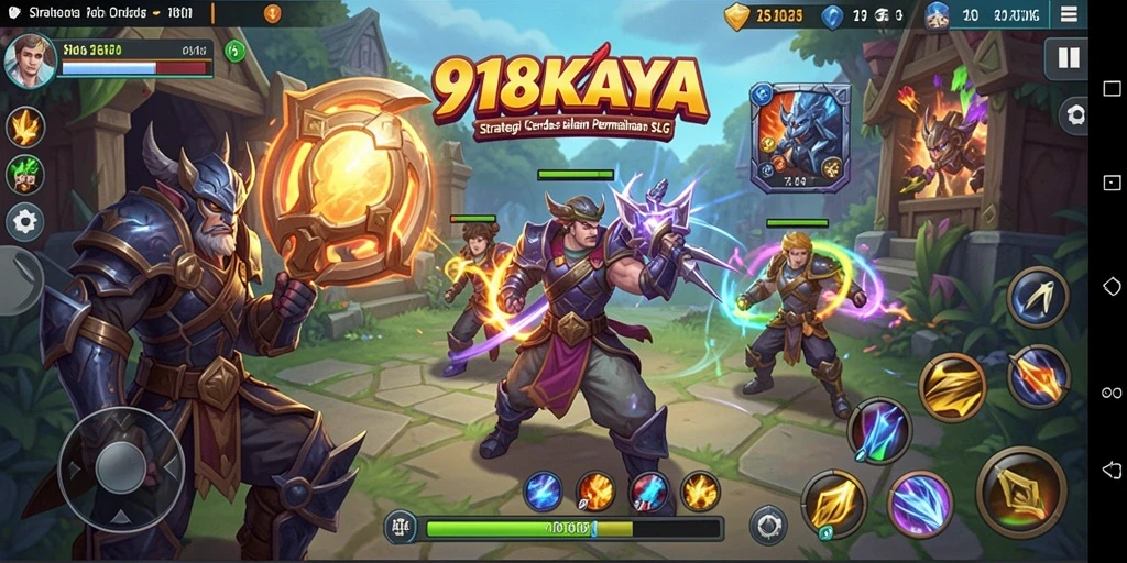 Tangkapan layar menampilkan pertempuran strategis dalam game SLG.