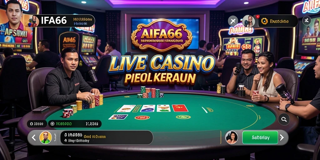 Screenshot AIFA66 menampilkan dealer profesional dan meja permainan yang menarik.