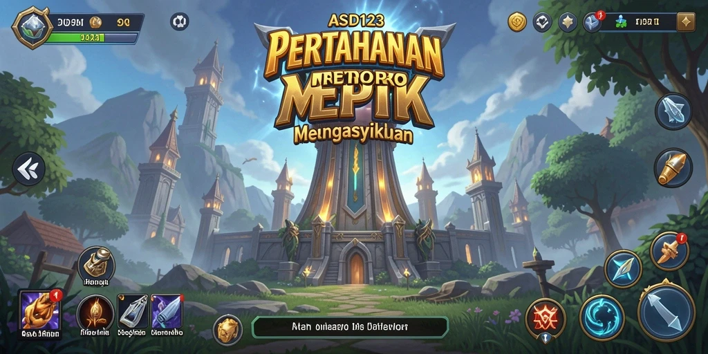 Tangkapan layar menampilkan gameplay menara pertahanan yang intens dan strategis.