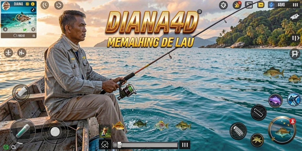 Tangkapan ikan besar dalam gameplay DIANA4D.