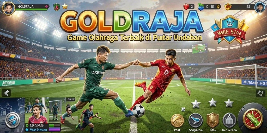 Gameplay seru di GOLDRAJA dengan berbagai pilihan olahraga.