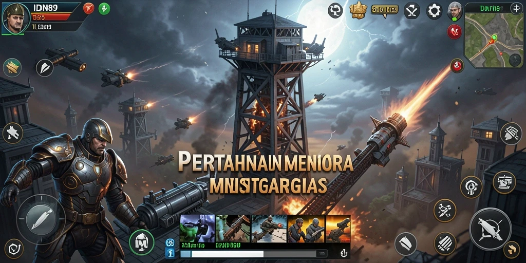 Tampilan gameplay Tower Defense yang menegangkan di IDN89.