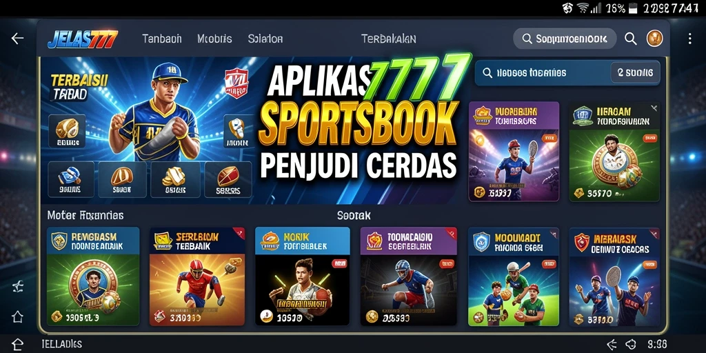 Tampilan utama aplikasi JELAS777 dengan gameplay taruhan yang seru.