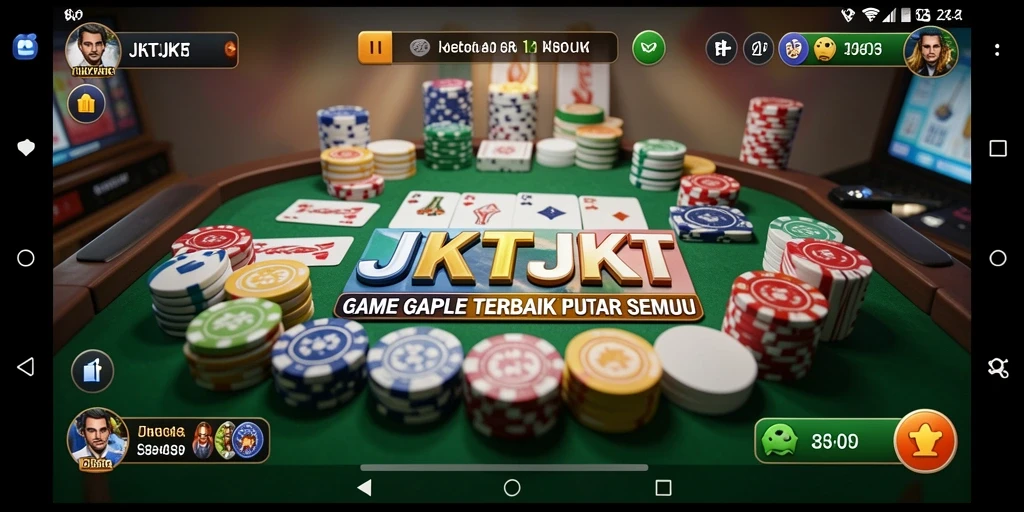 Screenshot JKTJKT menampilkan gameplay Gaple yang menyenangkan.