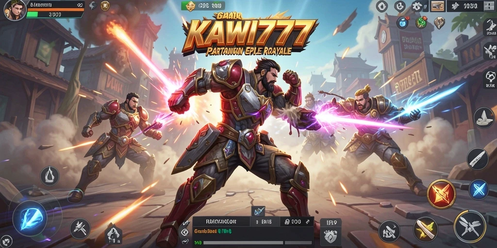 Screenshot menunjukkan aksi mendebarkan dalam gameplay KAWI777 Battle Royale.
