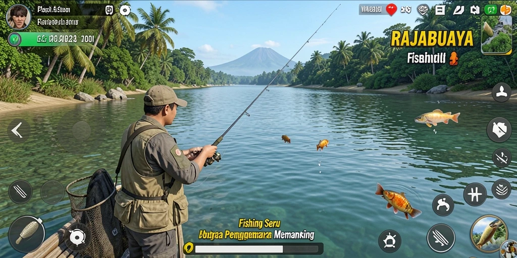 Gameplay menarik RAJABUAYA dengan pengalaman memancing yang seru.