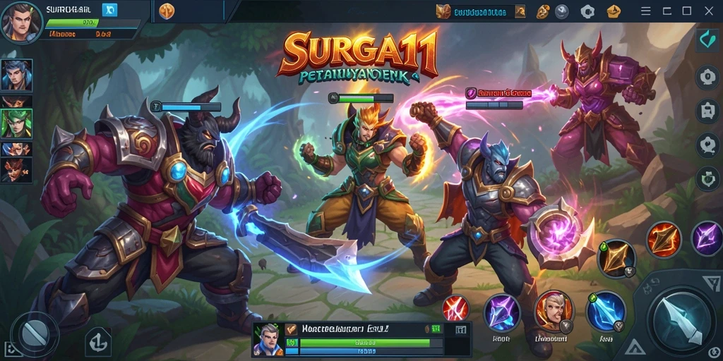 Gameplay SURGA11 yang menampilkan aksi tim dalam pertempuran seru.