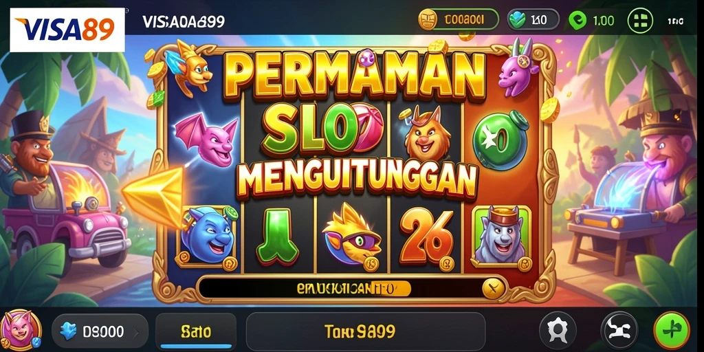 Screenshot gameplay <strong>VISA89</strong> menunjukkan keseruan slot dengan grafik menawan.