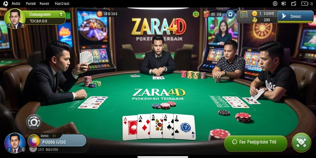 Tampilan menarik dari gameplay poker ZARA4D.